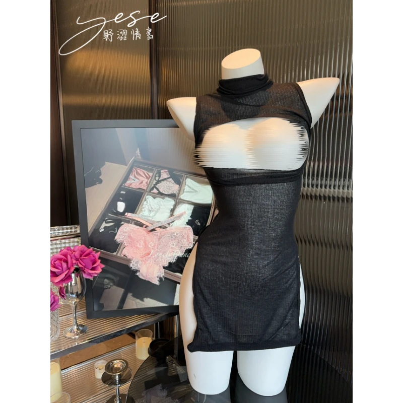 【教室里奶香】Yese野涩情书高领连衣裙夜店主播网红气质连衣裙