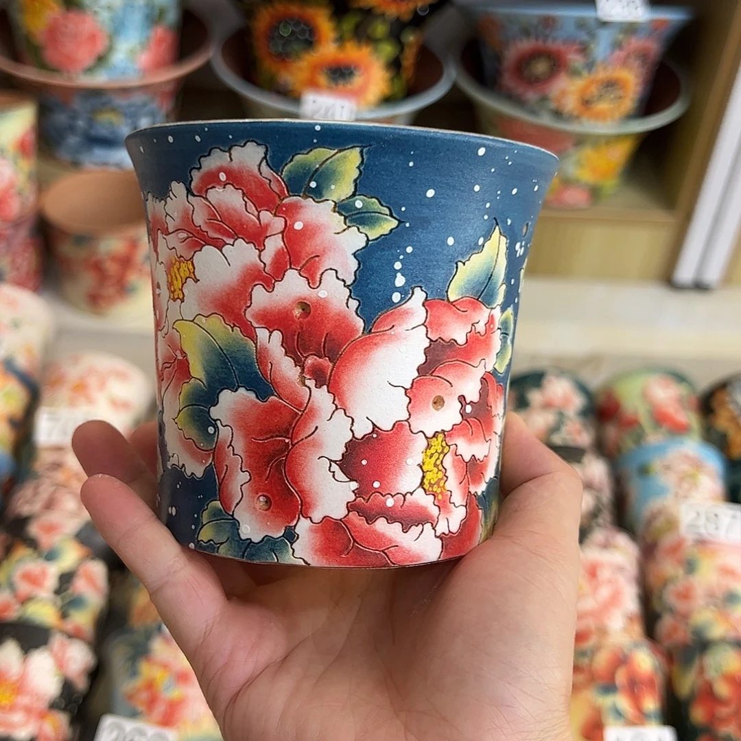 景德镇炫彩手绘口10.5高10