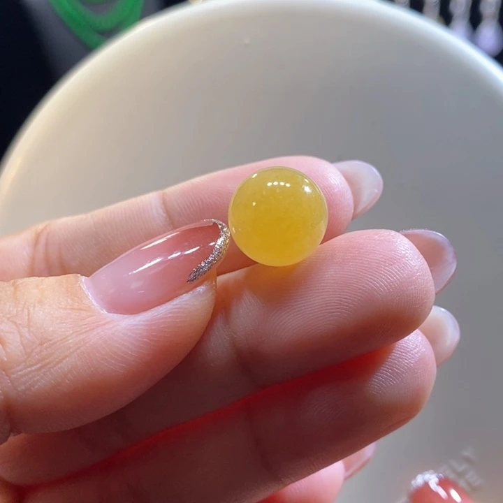 翡翠未镶嵌吊坠(不含链)翡翠冰鲜黄珠