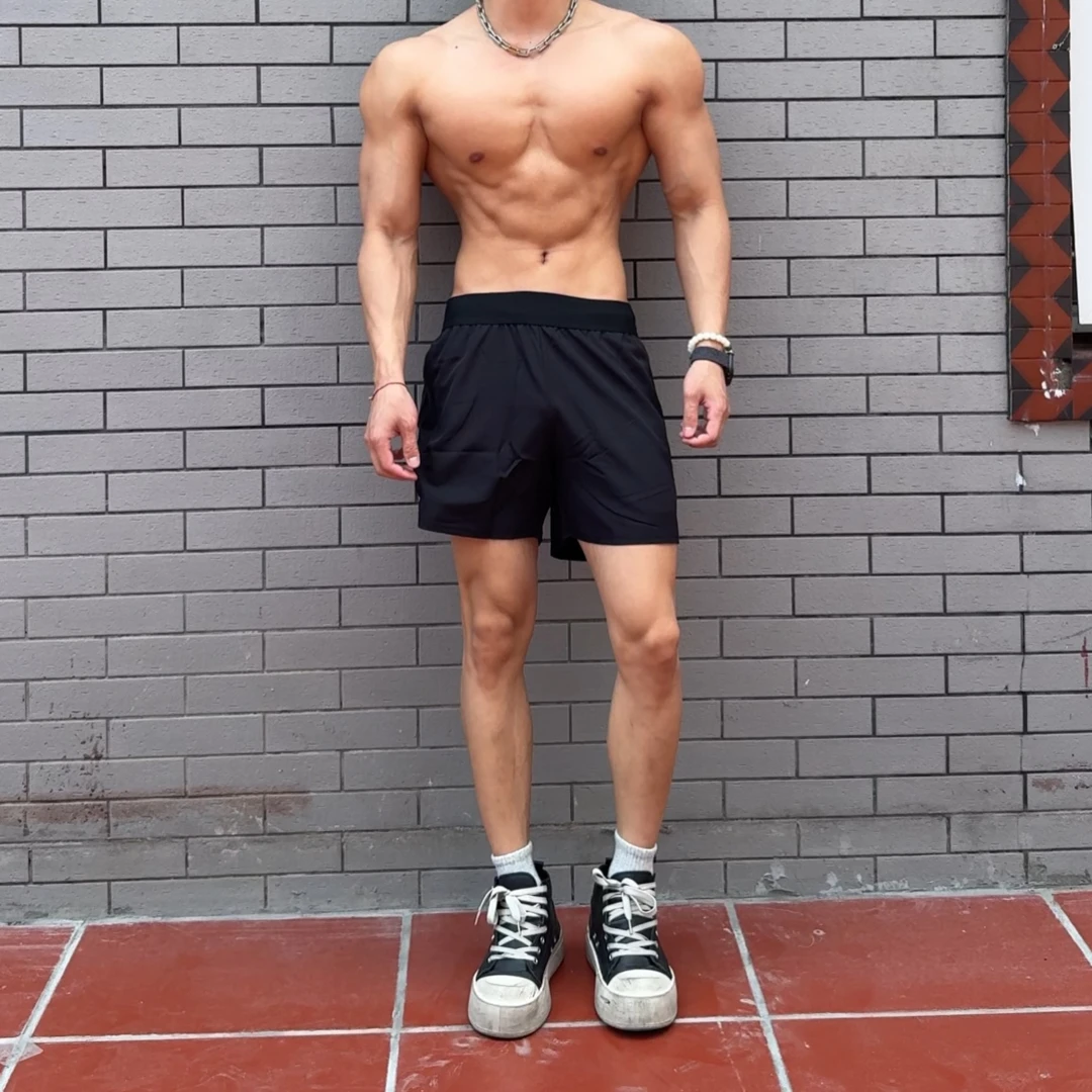 夏季运动健身短裤男速干美式三分裤薄款跑步训练裤冰丝篮球裤户外