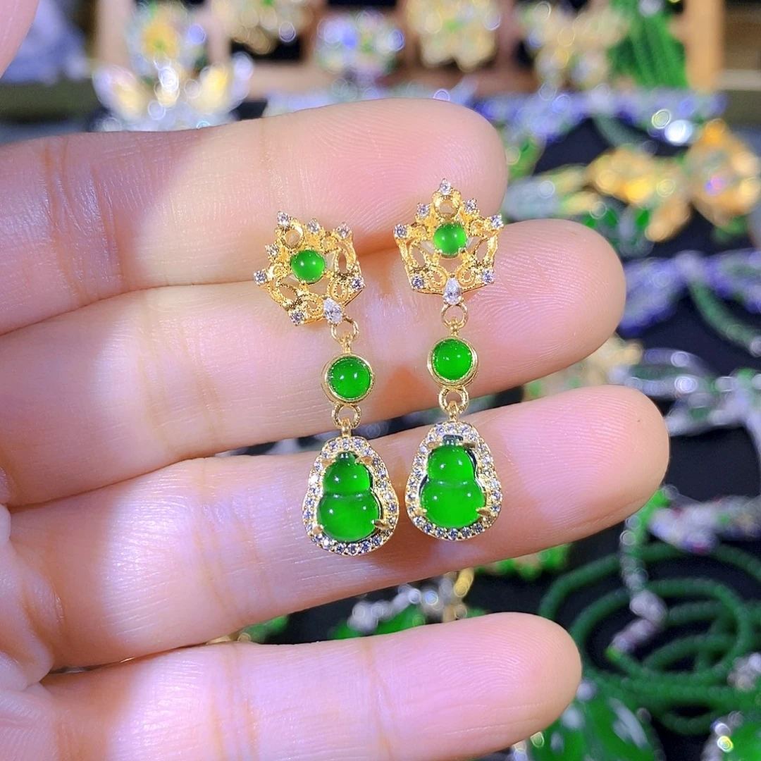 吊坠(不含链)银S925镶嵌翡翠