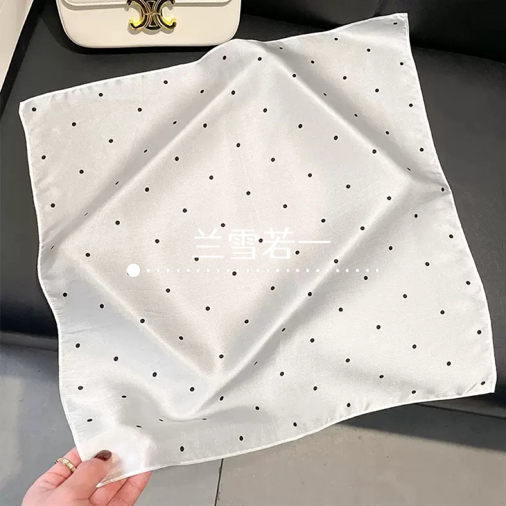 【兰雪若一】25年新款真丝波点方巾丝巾百搭款