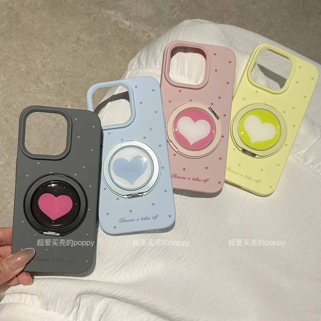 满屏爱心支架适用苹果手机壳iphone简约创意新款ins保护套全包潮x