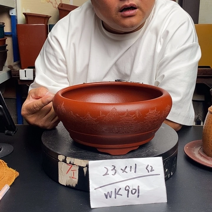 紫砂花盆货号一只WK901