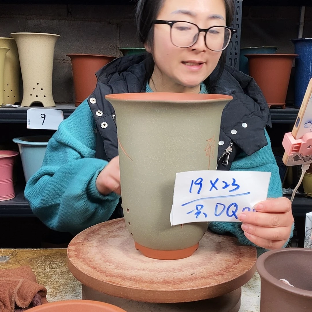 紫砂一只花盆货号DQ001