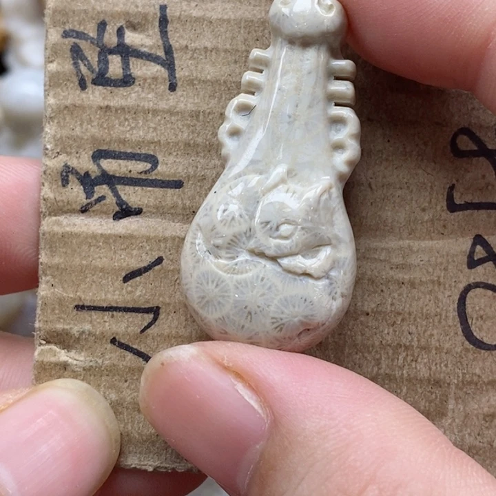 颈饰未镶嵌硅化珊瑚（珊瑚玉）?***可