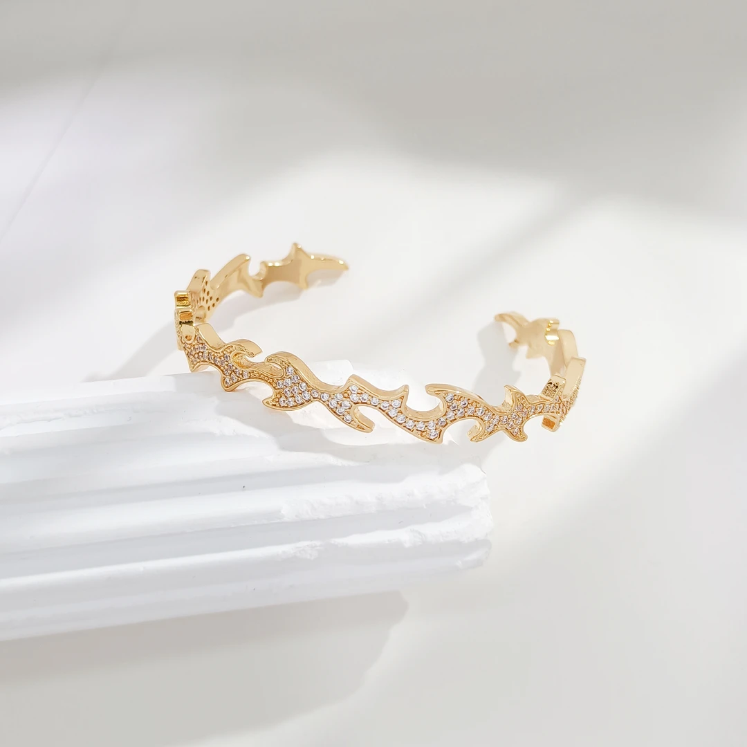 铜合金合成锆石手镯 JTQX-55434 手镯简约欧美时尚小众百搭