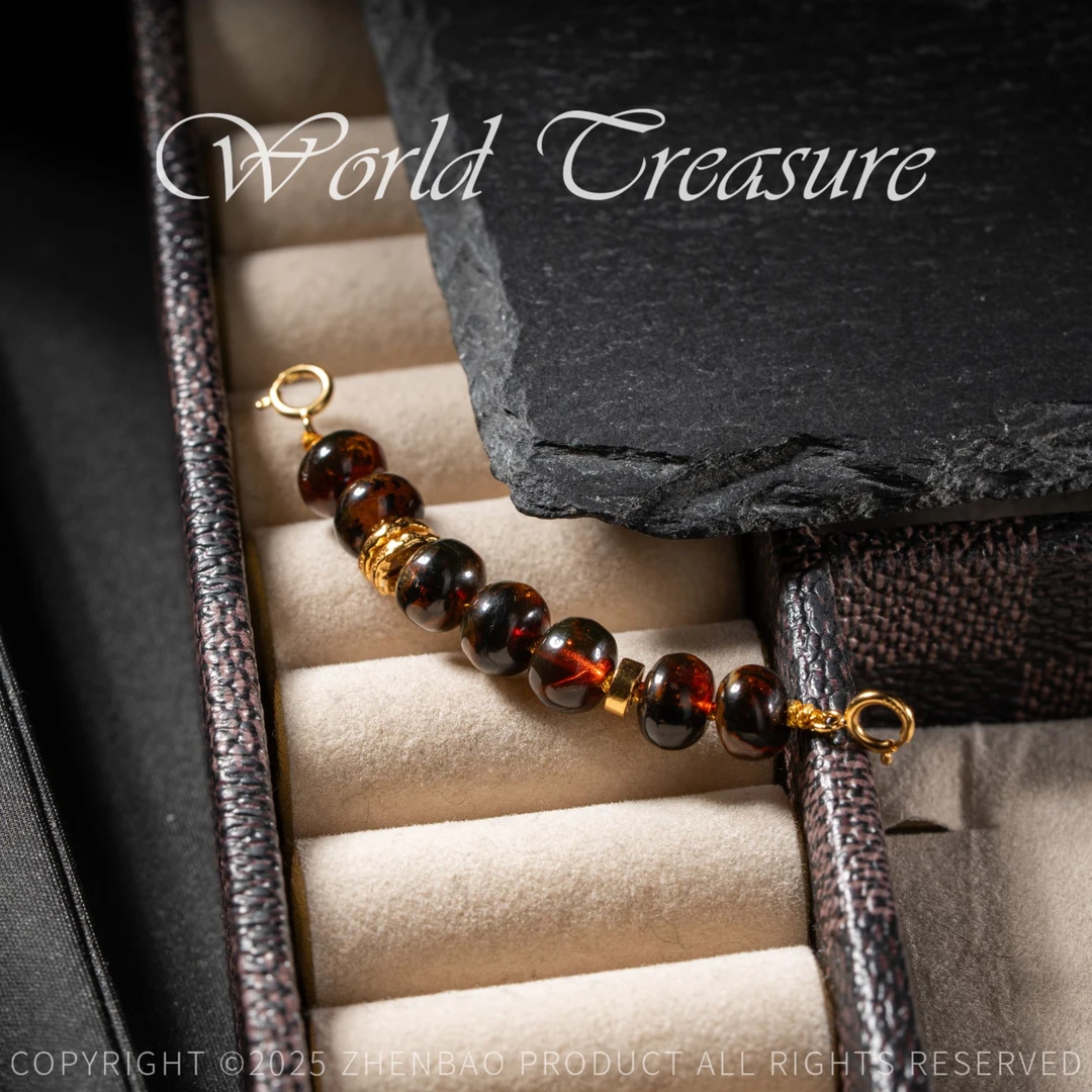 抚顺琥珀血翳延长链/P12769/多样性发一件/6cm/6mm+