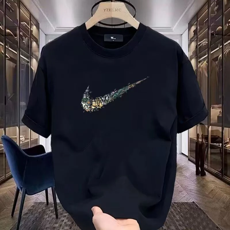 潮流纯棉中考t恤男夏季宽松休闲圆领T恤上衣短袖ins