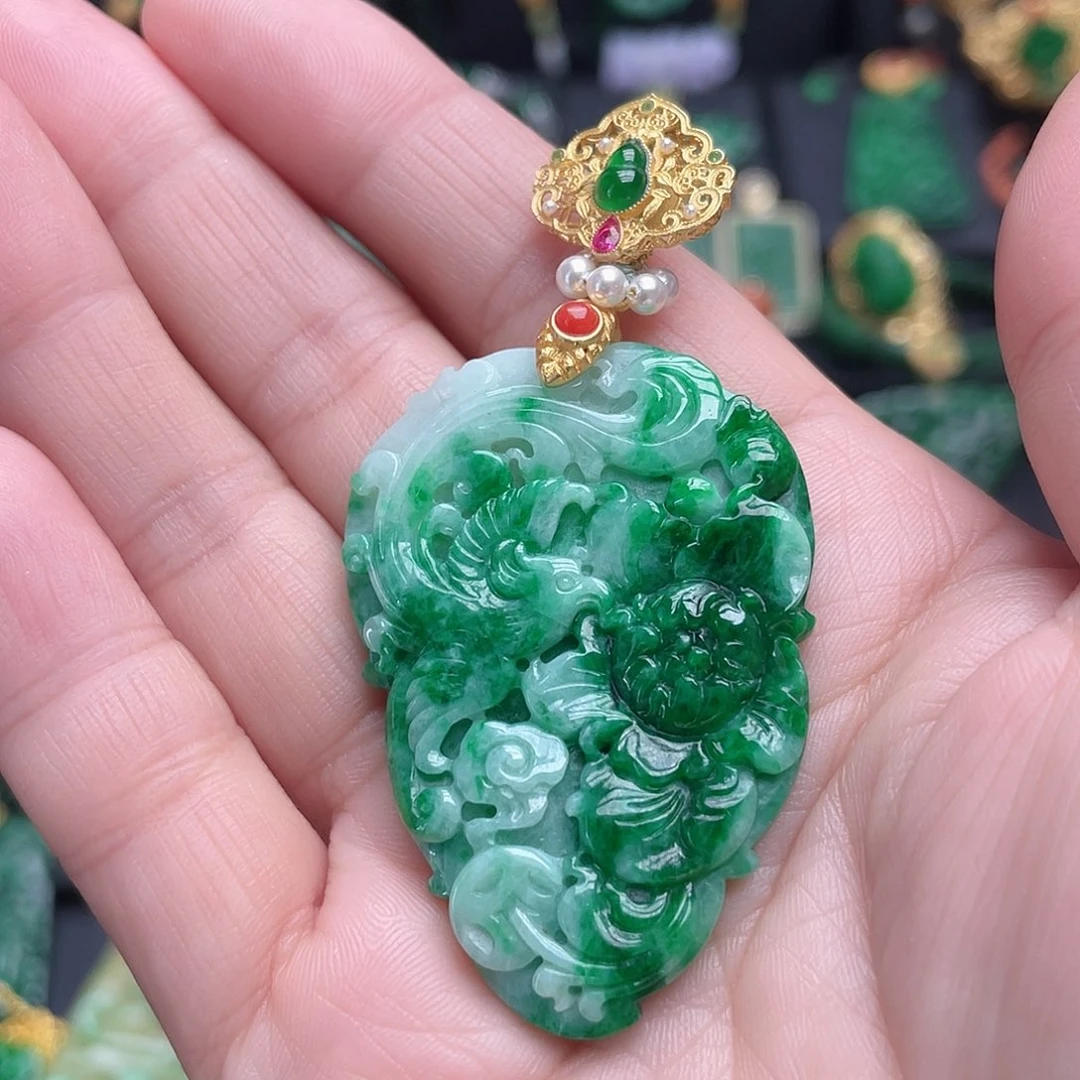 翡翠银S925镶嵌颈饰