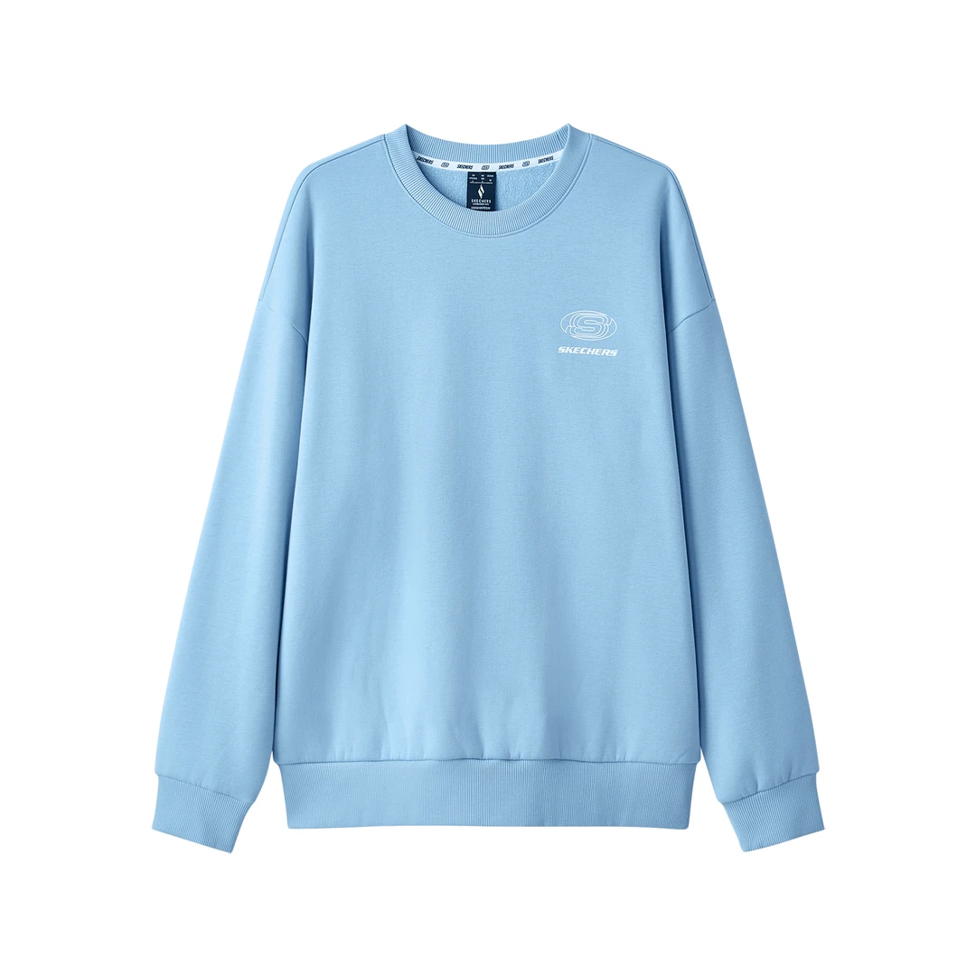 Skechers斯凯奇圆领套头卫衣男女同款2025春新款舒适加绒保暖上衣