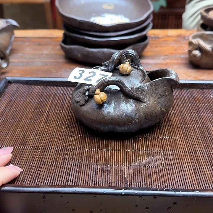 纯手工制作粗陶茶具