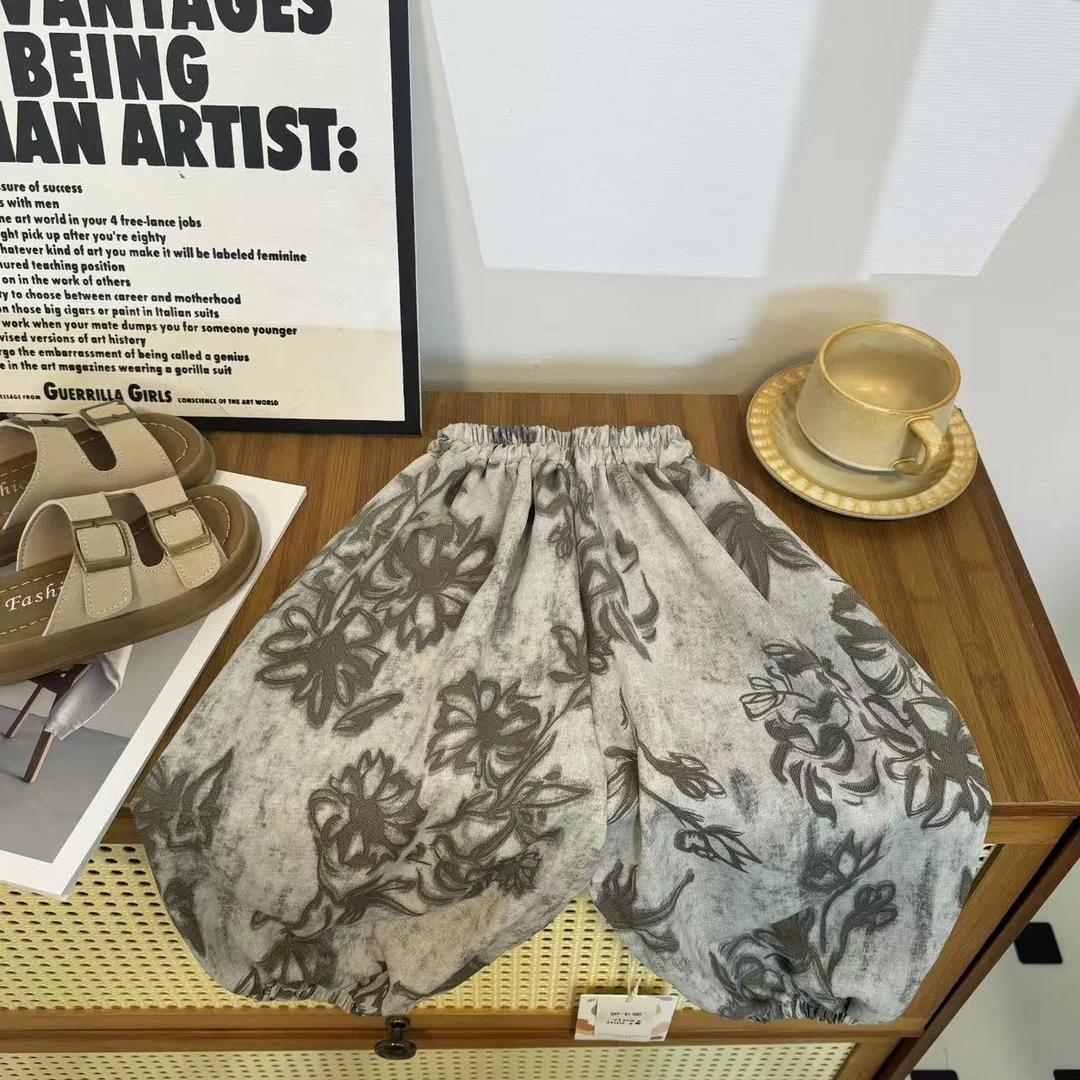 【爆款防蚊裤】2025夏季新款防蚊裤顿顿裤男女童复古碎花休闲裤