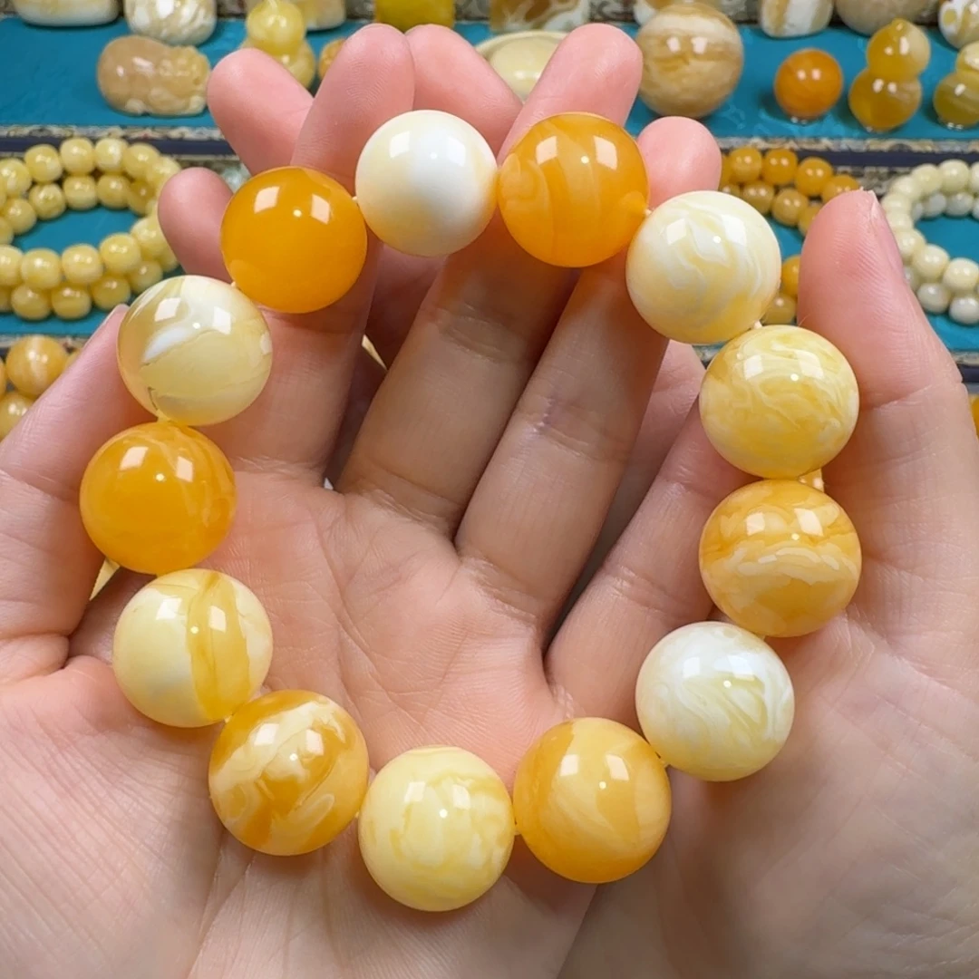 琥珀未镶嵌手链蜜蜡