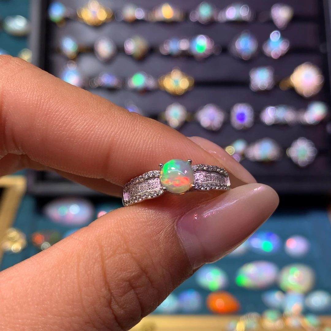 欧泊银S925镶嵌戒指款