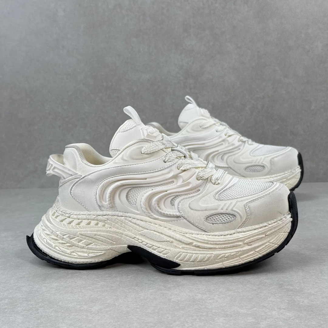 okkdey小众松糕轻底老爹鞋秋季网布透气休闲擦色慢跑运动潮鞋男