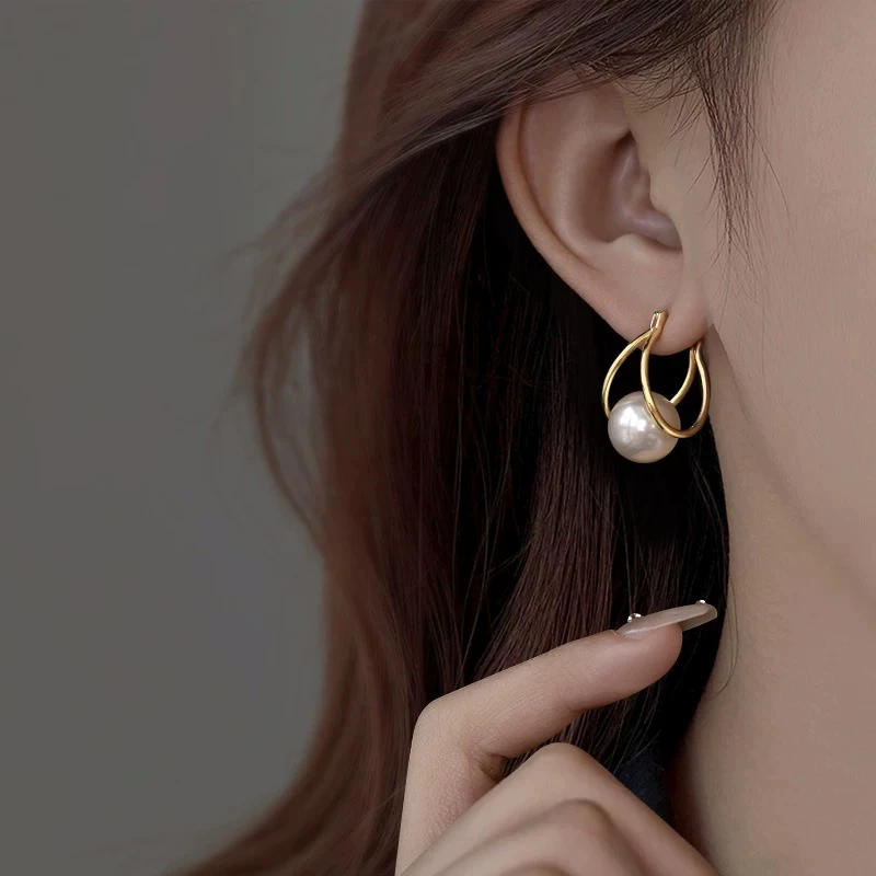 铜合金耳饰 气质轻奢百搭简约优雅精致网红设计师耳环F3027