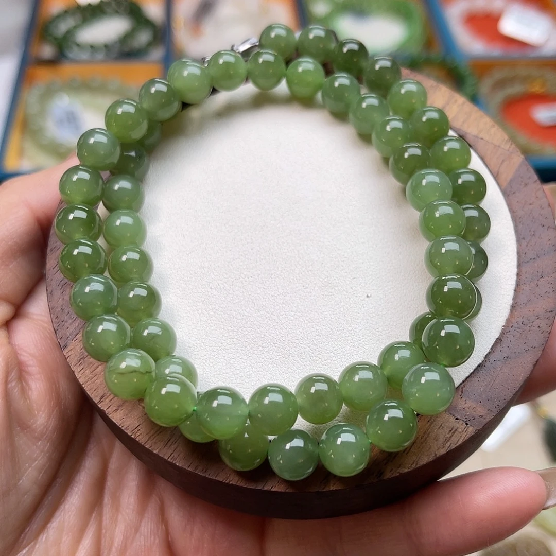 和田玉未镶嵌手串A35卡8