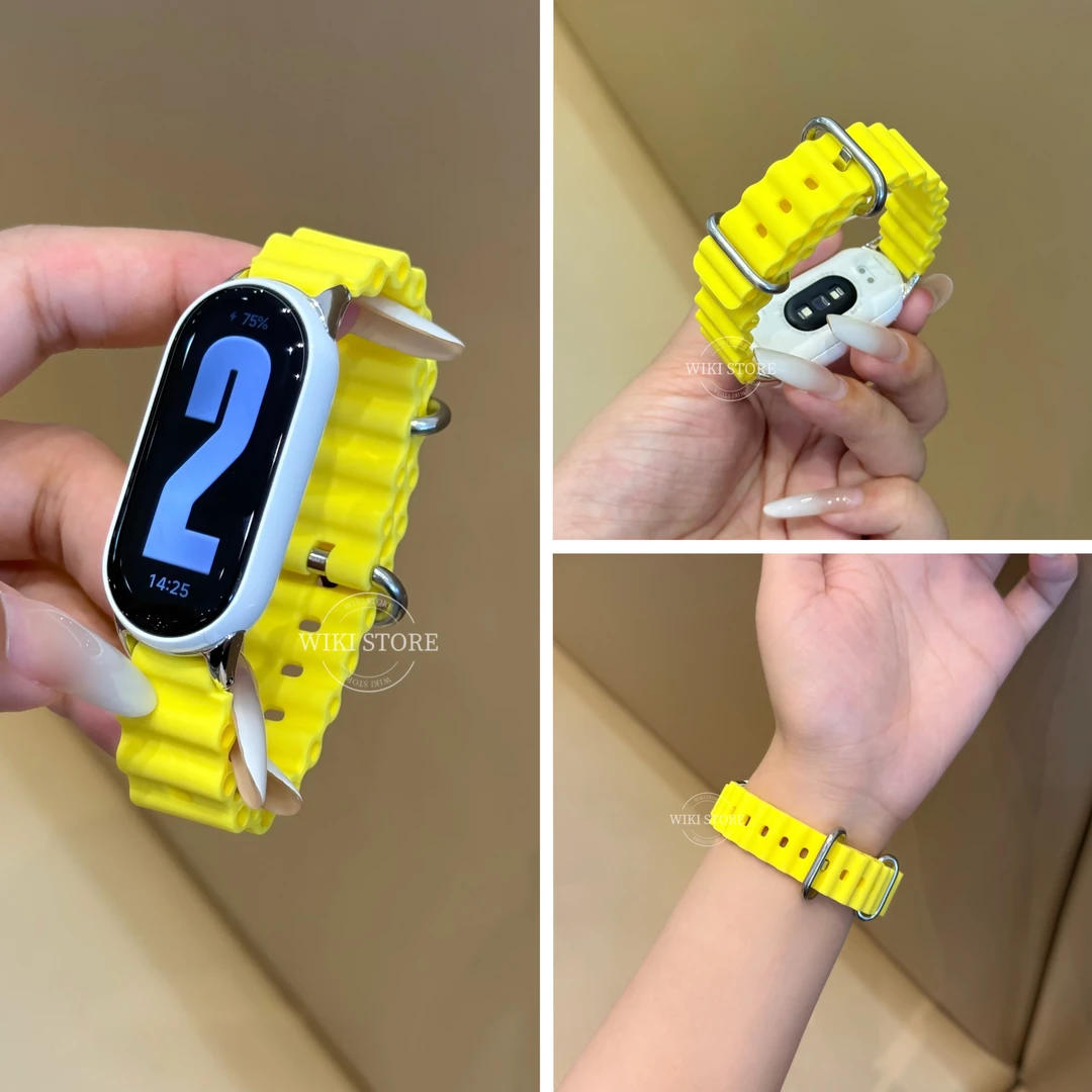 WIKI适用小米手环10陶瓷版防水海洋硅胶表带小米手环9运动替换带