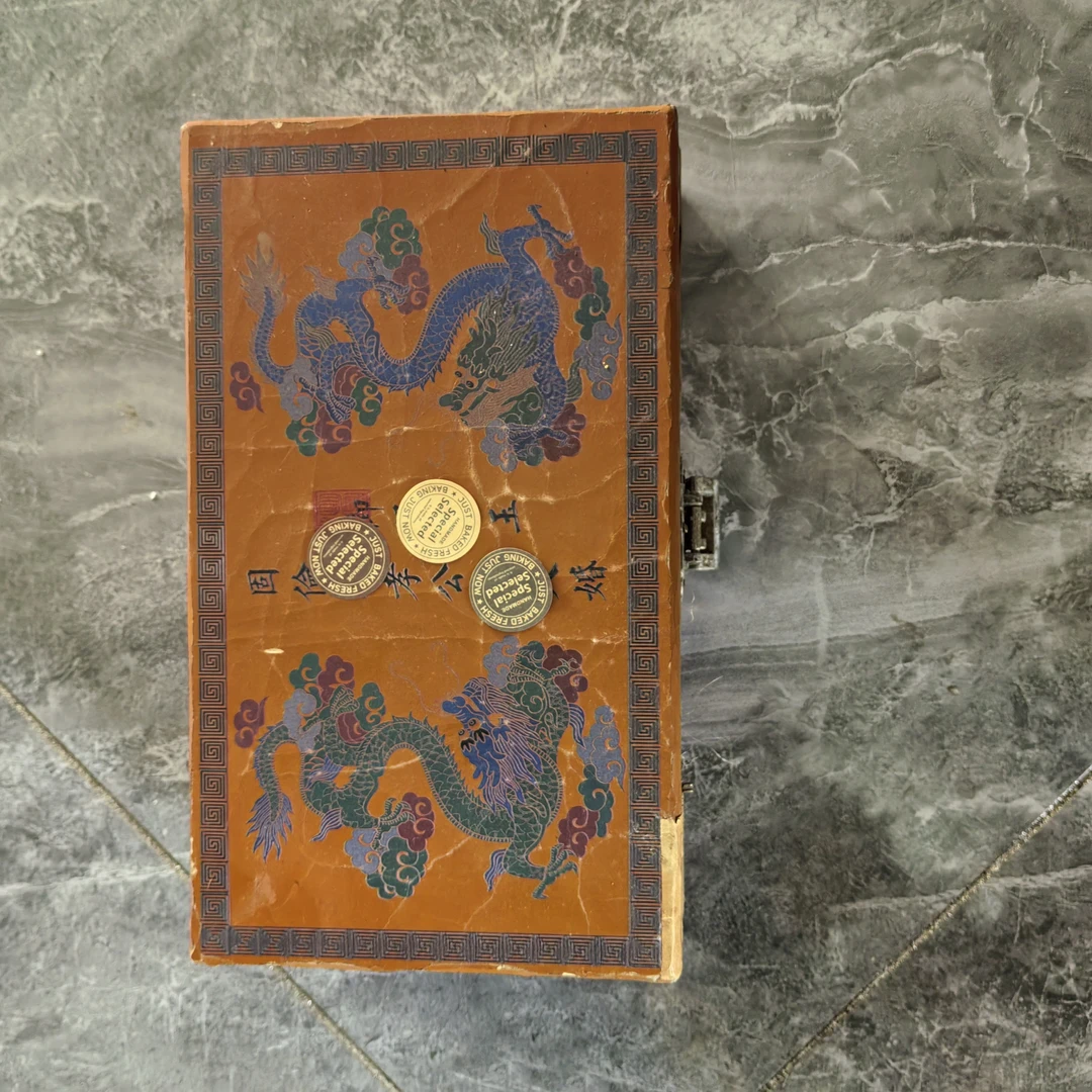 精品黄漆双龙工艺品摆件