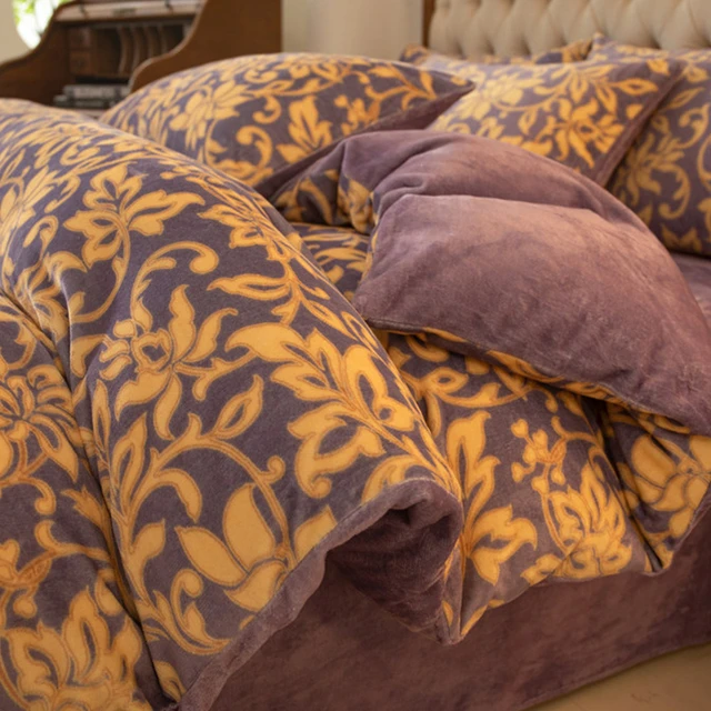 法式牛奶绒四件套2025新款加绒珊瑚绒床单被套单人床上用品三件套