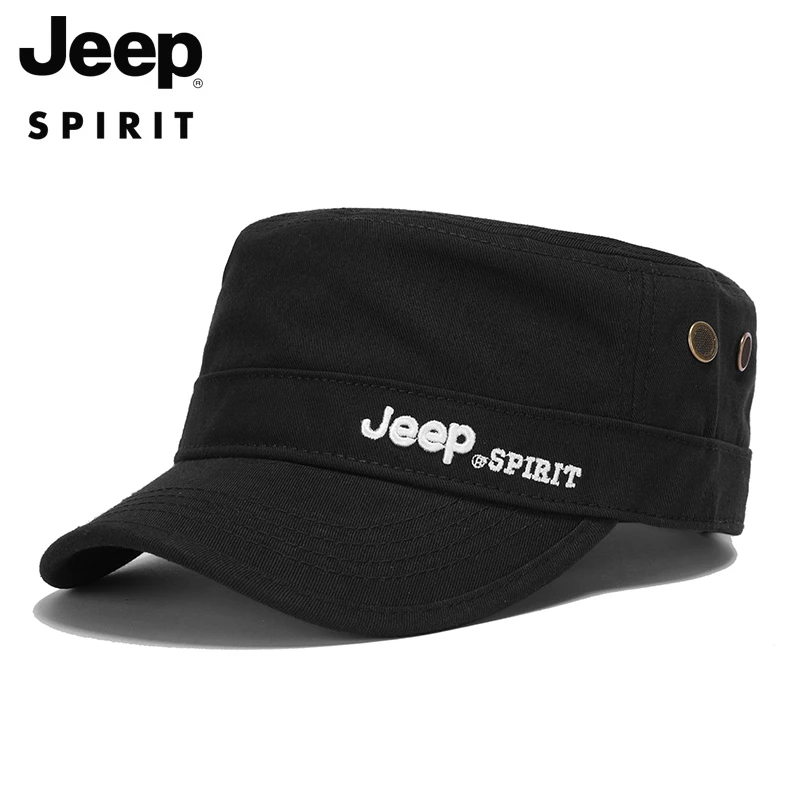 JEEP SPIRIT 吉普平顶帽男大码春秋休闲百搭帽秋冬保暖宽檐遮阳帽