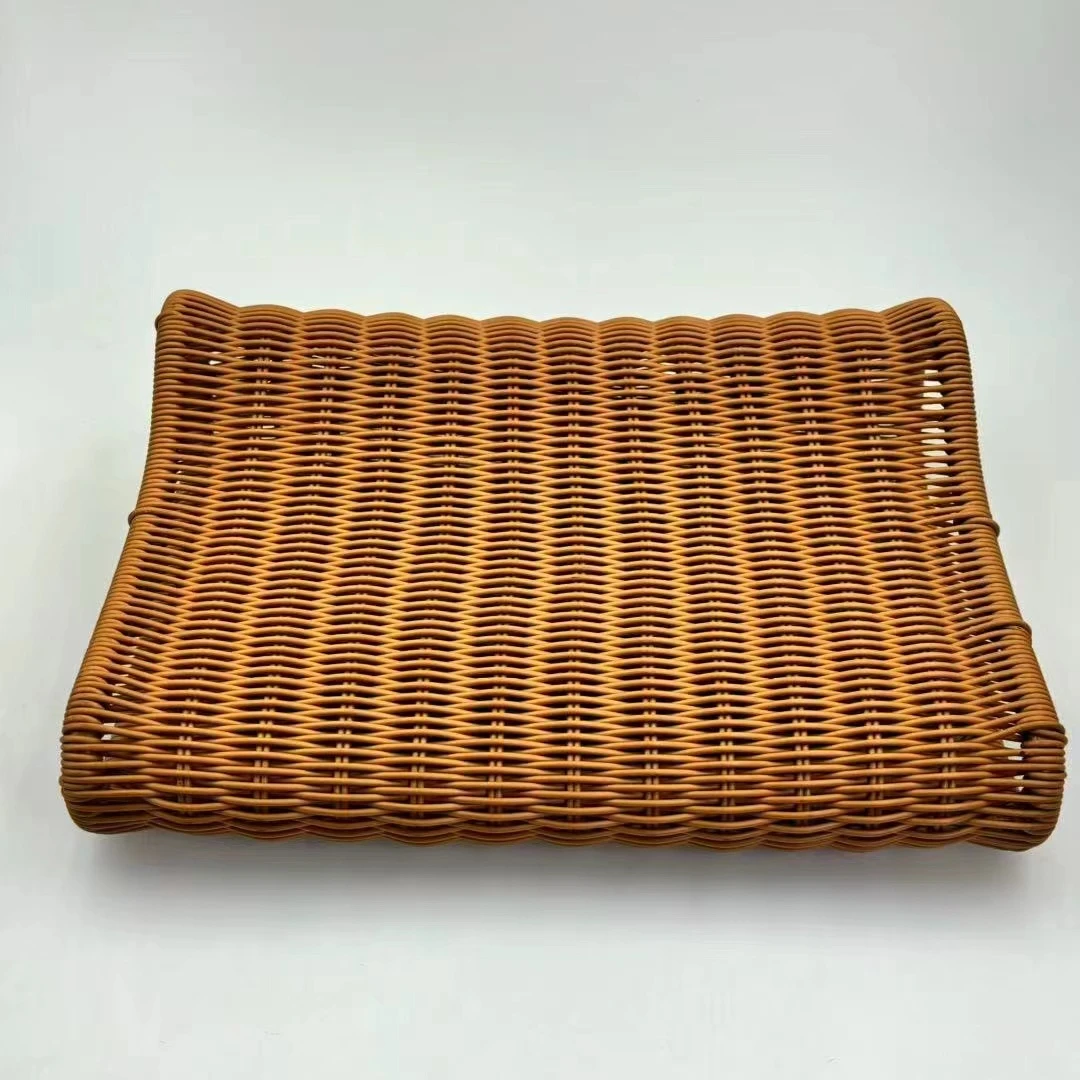 A06棕色枕头夏季凉枕手工编织40*30*12