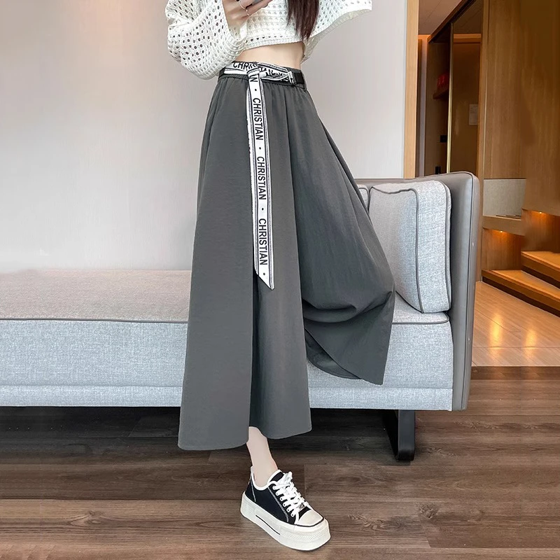 爆款裙裤女夏季薄款高腰阔腿春秋季新款裤裙显瘦休闲半身a字裙子