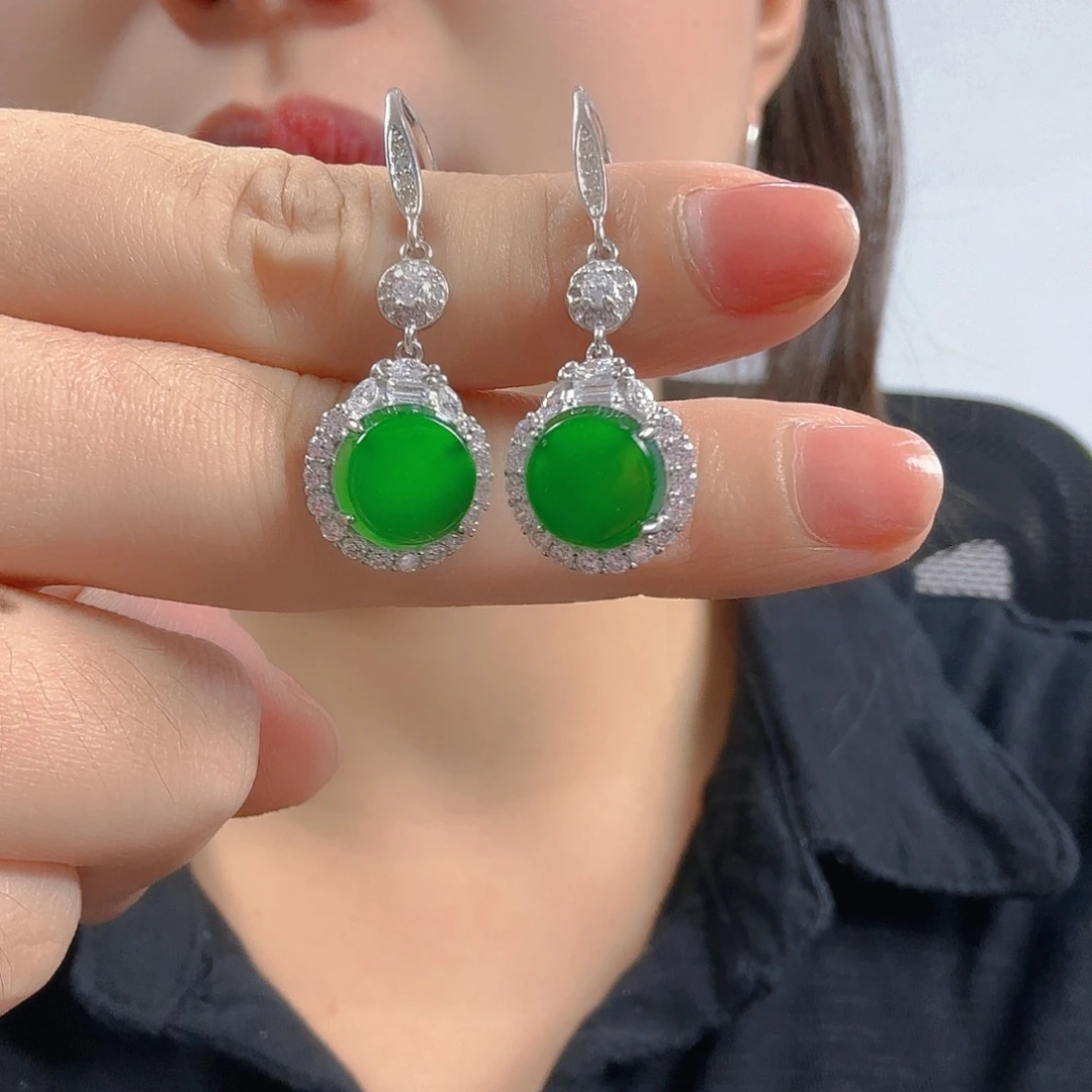 翡翠银S925镶嵌吊坠(不含链)