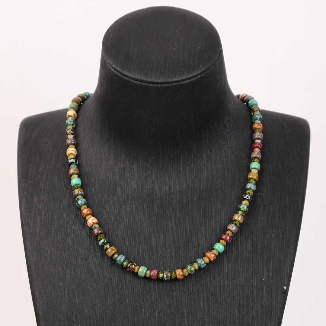 合金项链 LZ2658 彩色进口小米珠捷克琉璃满串琉璃项链