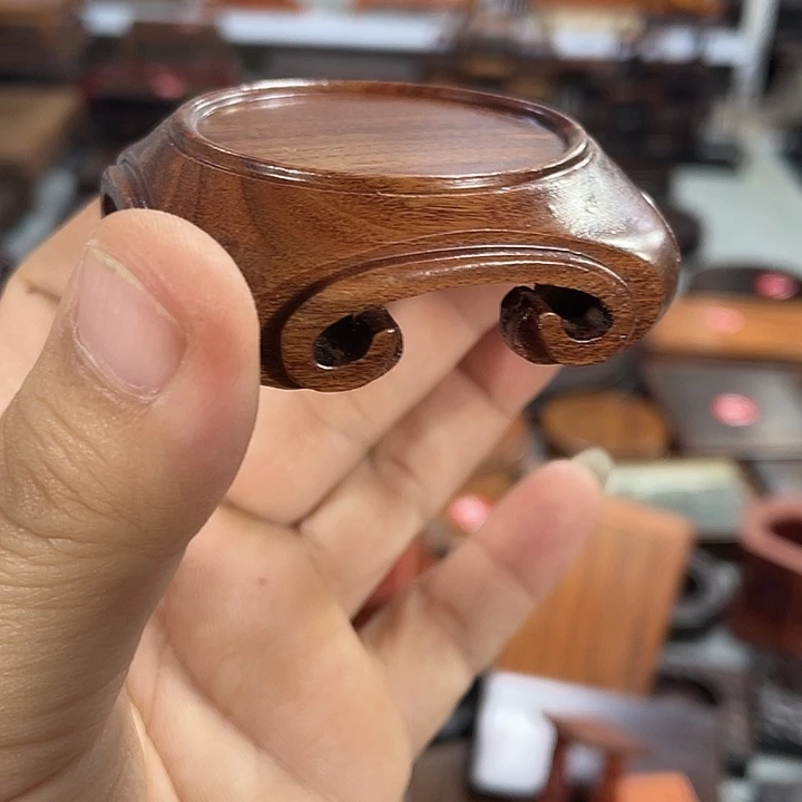 紫砂红木底座工艺品