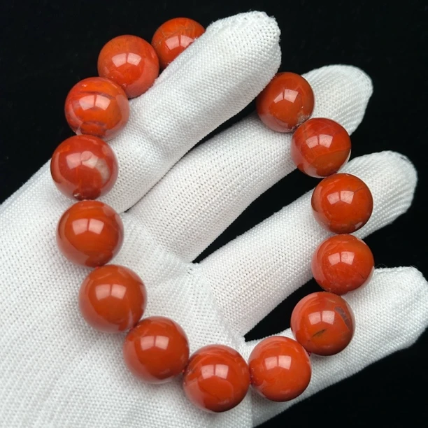 P2910天然南红 微瑕手串 14+mm支持复检 假一罚四