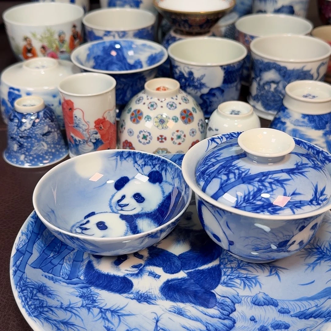 大***！现代景德镇陶瓷盖碗