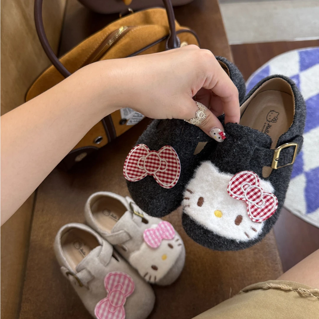 HELLO KITTY/凯蒂猫25秋冬女童防滑时尚百搭亲子款勃肯鞋女小皮鞋