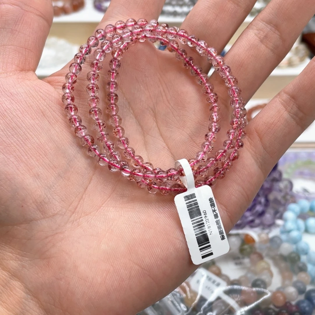 安***里水晶手串未镶嵌金草莓4mm