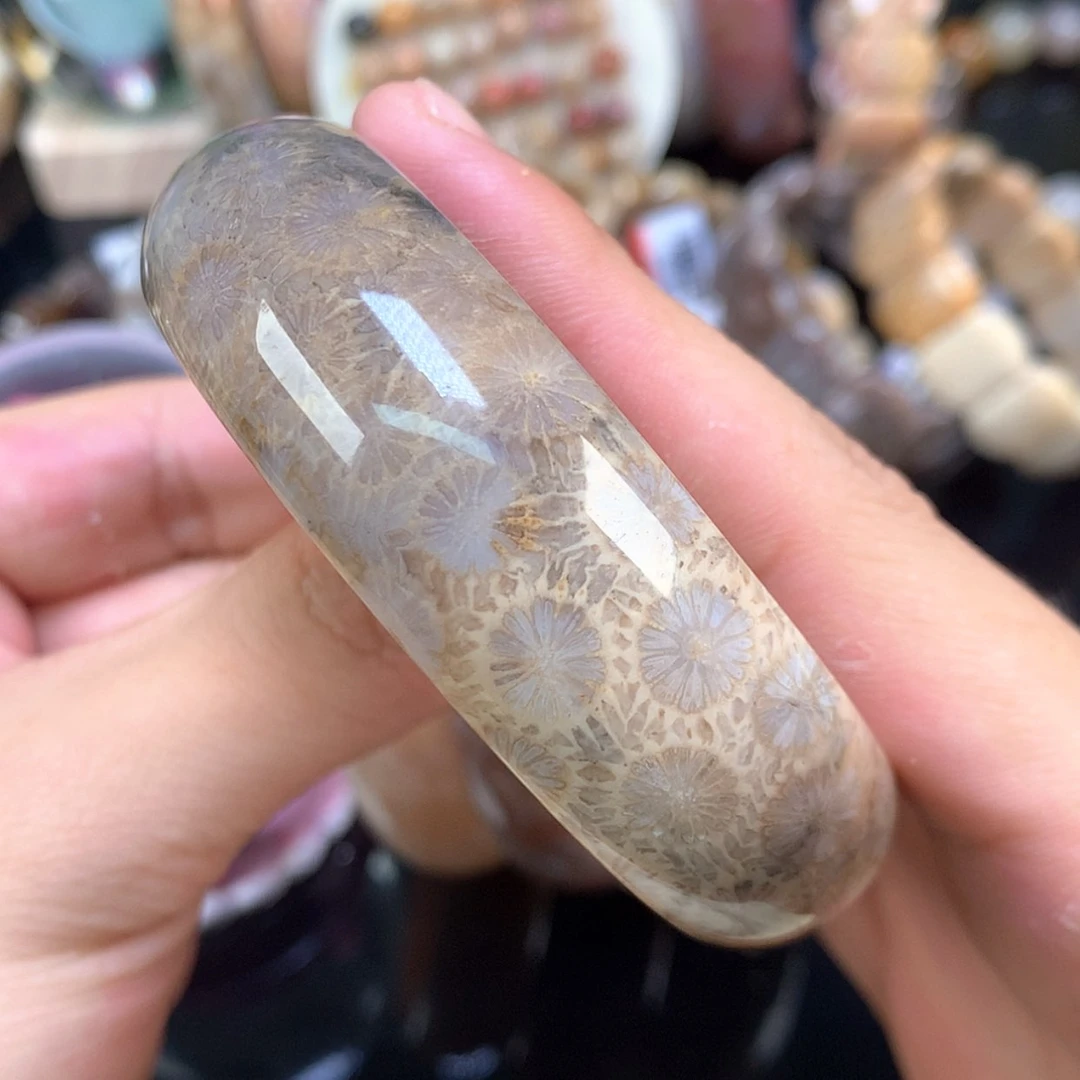 【闪购商品】颈饰未镶嵌硅化珊瑚（珊瑚玉）65号61.5圈双面大花