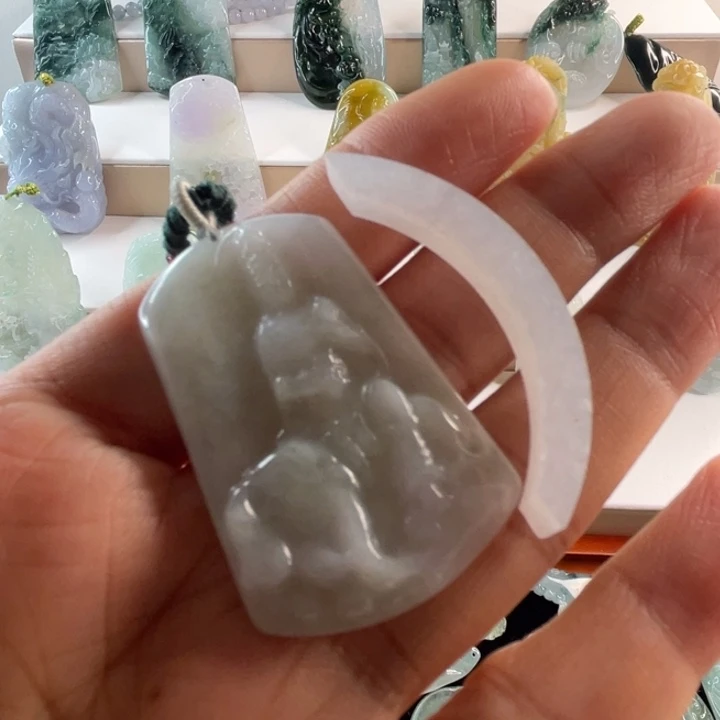 粉***宝翡翠未镶嵌颈饰天然翡翠