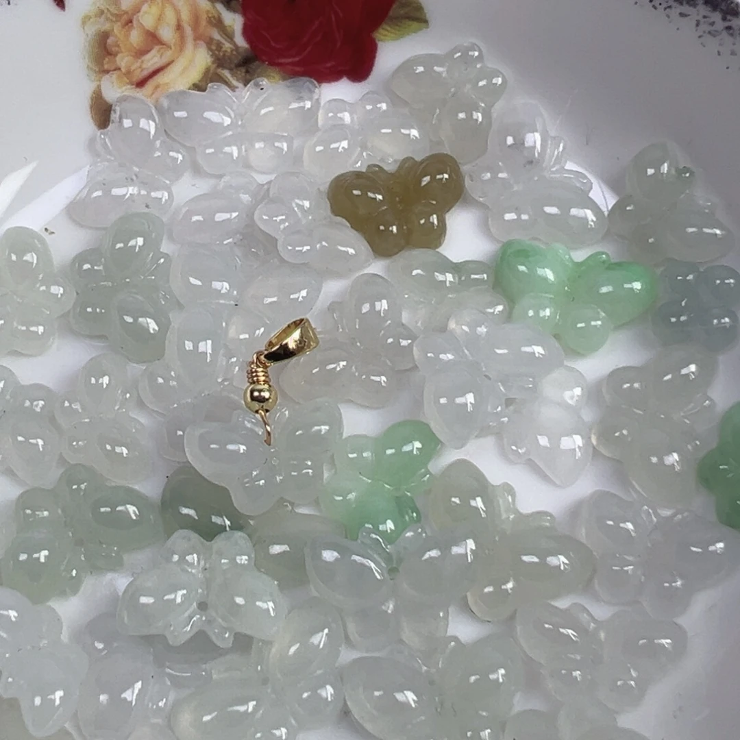 翡翠散珠翡翠蝴蝶一个可挑