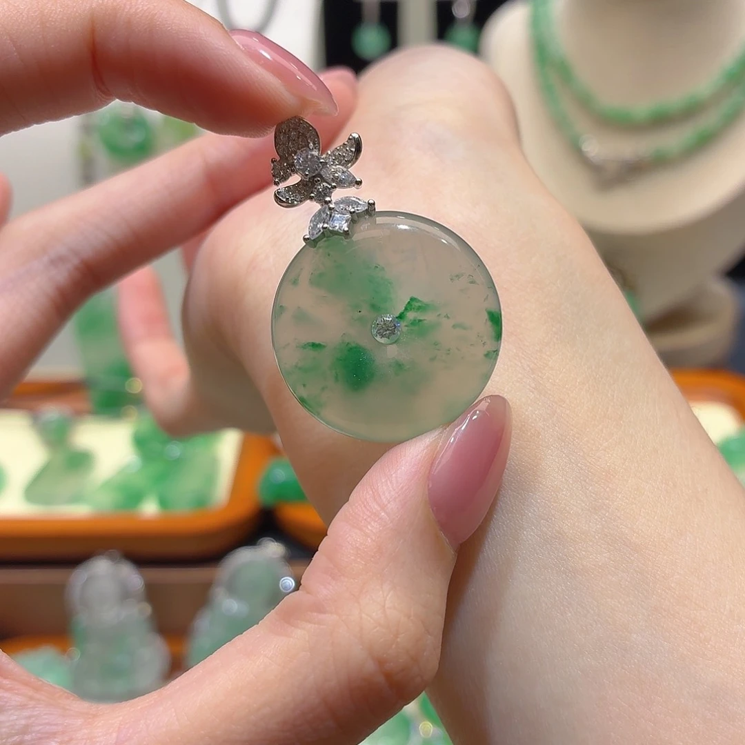 石英质玉银S925镶嵌颈饰