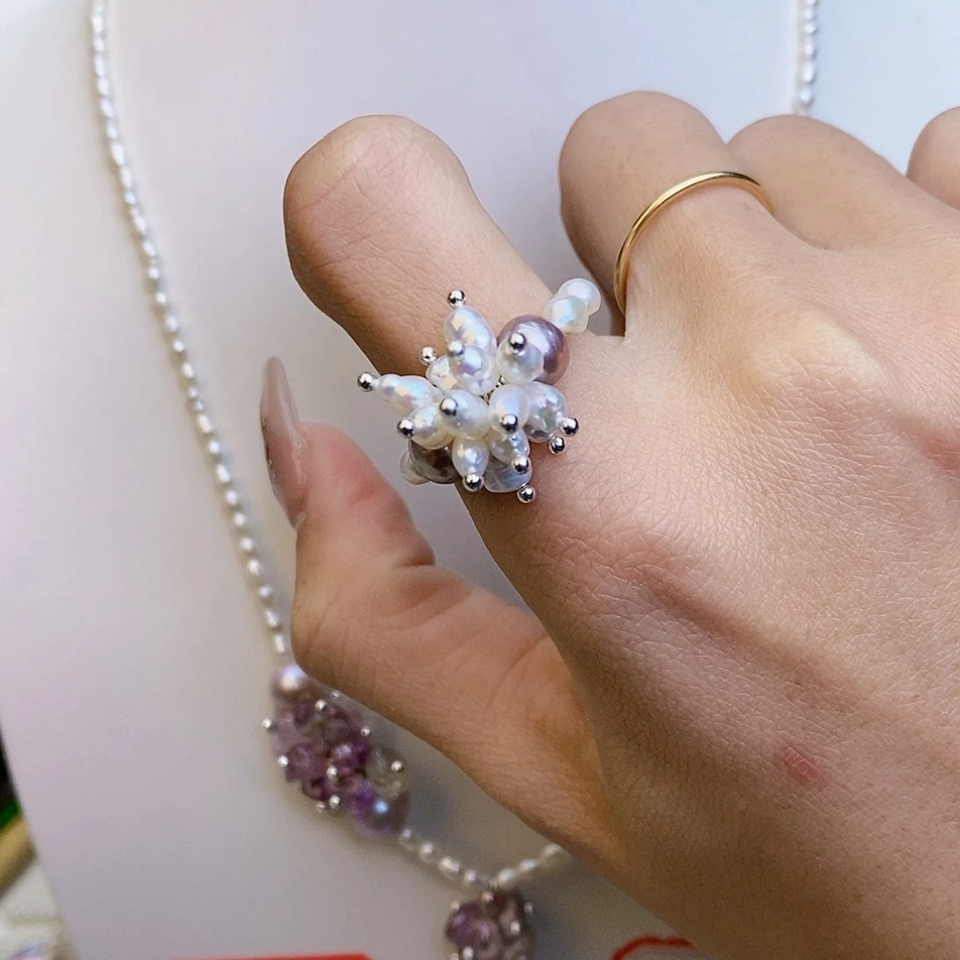 淡水珍珠颈饰银S925镶嵌