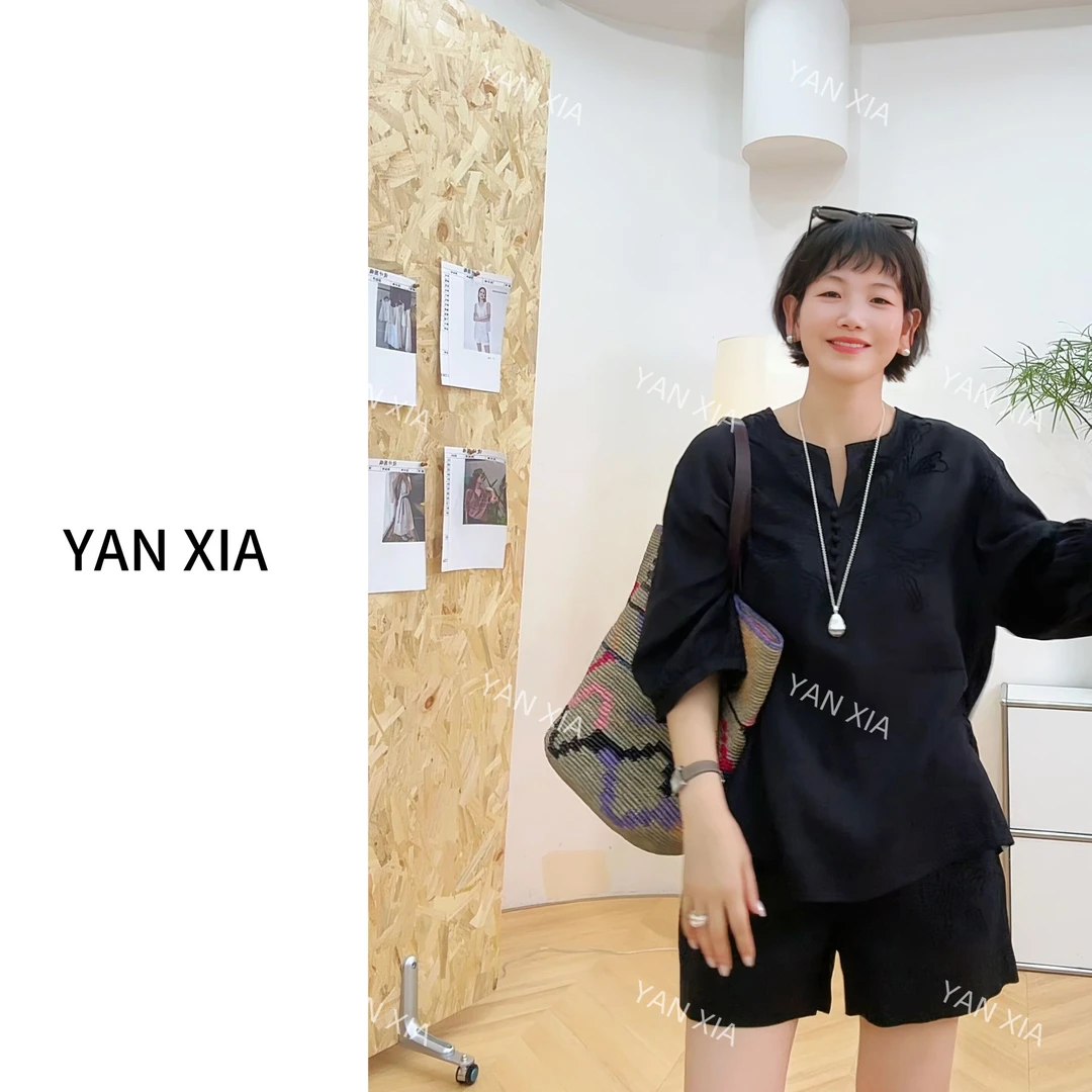 "假日亚麻套装" 100亚麻套装 重工刺绣亚麻套装 高级简约 W-199