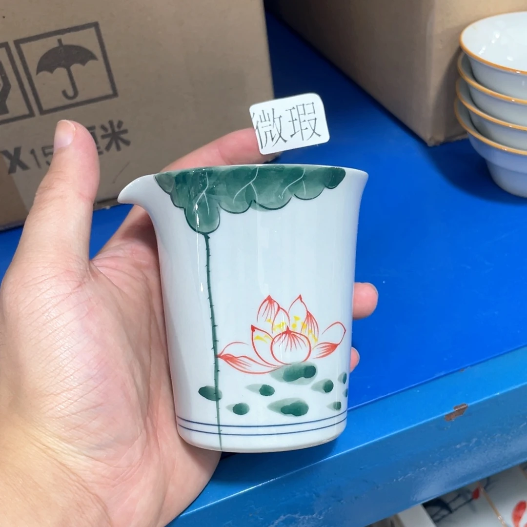 釉下手绘茶具微瑕