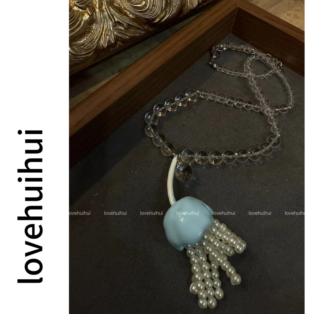 非金属仿水晶项链 lovehuihui《灵动的水母》水母精致百搭气质项链