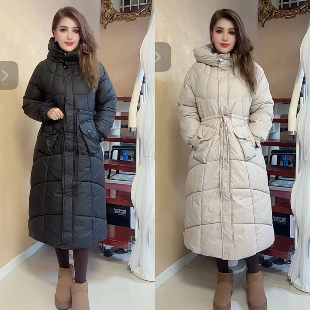 秋冬2025 ZLH云朵泡芙无胆女韩版收腰加厚保暖过膝长款外套包邮