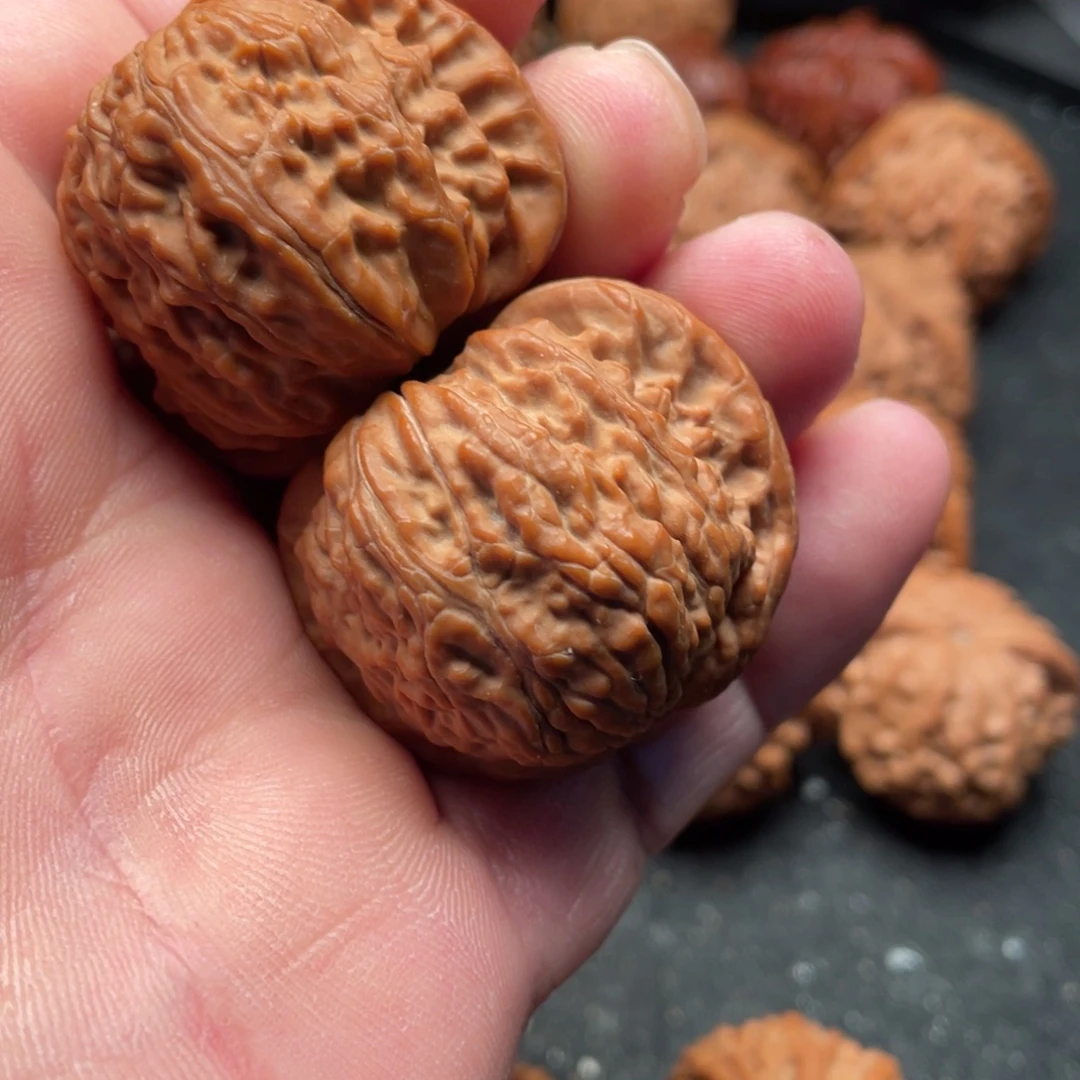 团***长文玩核桃吊坠白狮子头全品无修