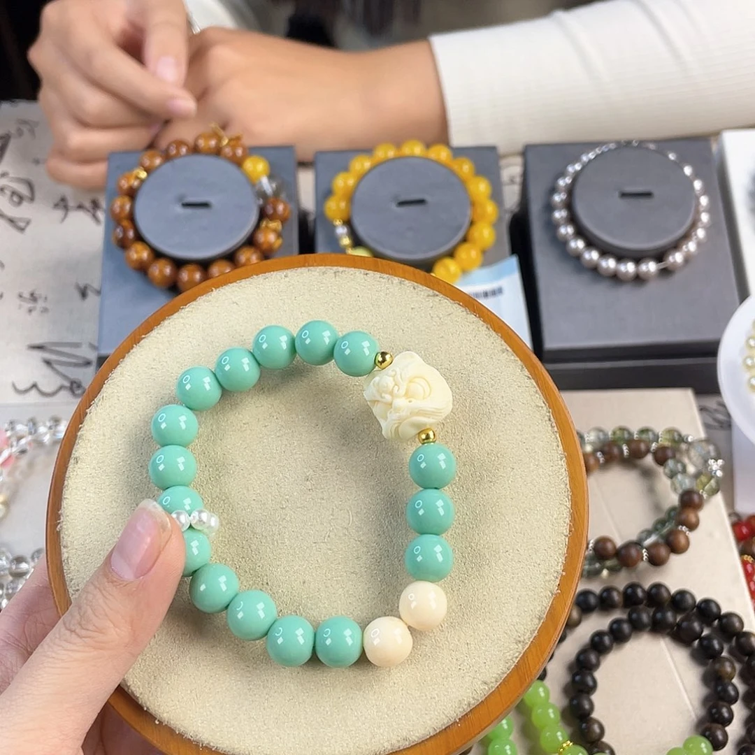 绿松石手饰银S925镀金镶嵌