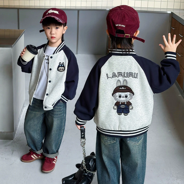 男童拉布布棒球服外套春秋款2025新款痞帅儿童春秋潮酷宝宝棒球服