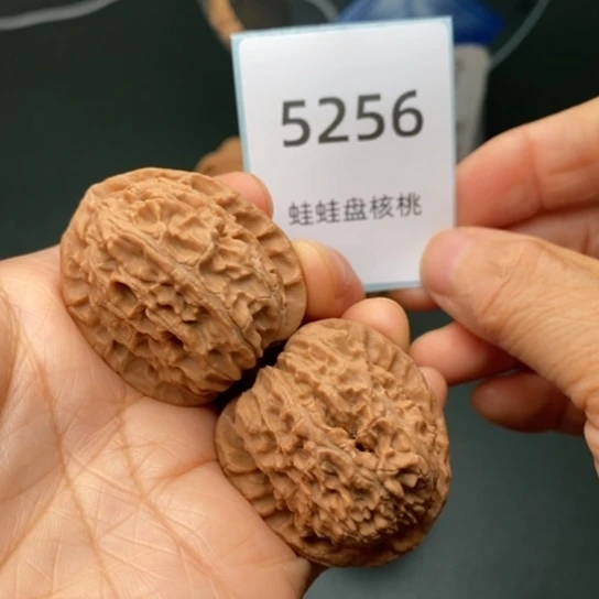 把件文玩核桃35三角白5256