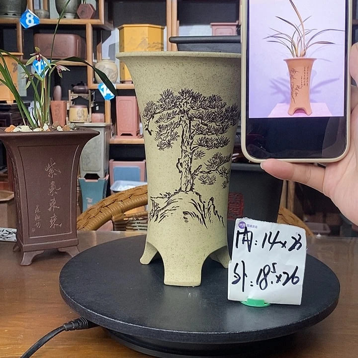 紫砂花盆芝麻段养兰神器特价88