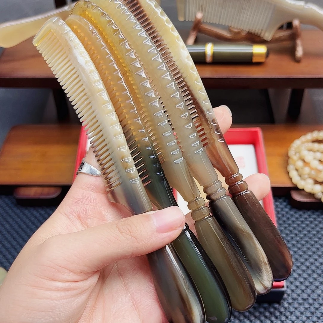 手工制作纯牛角梳子